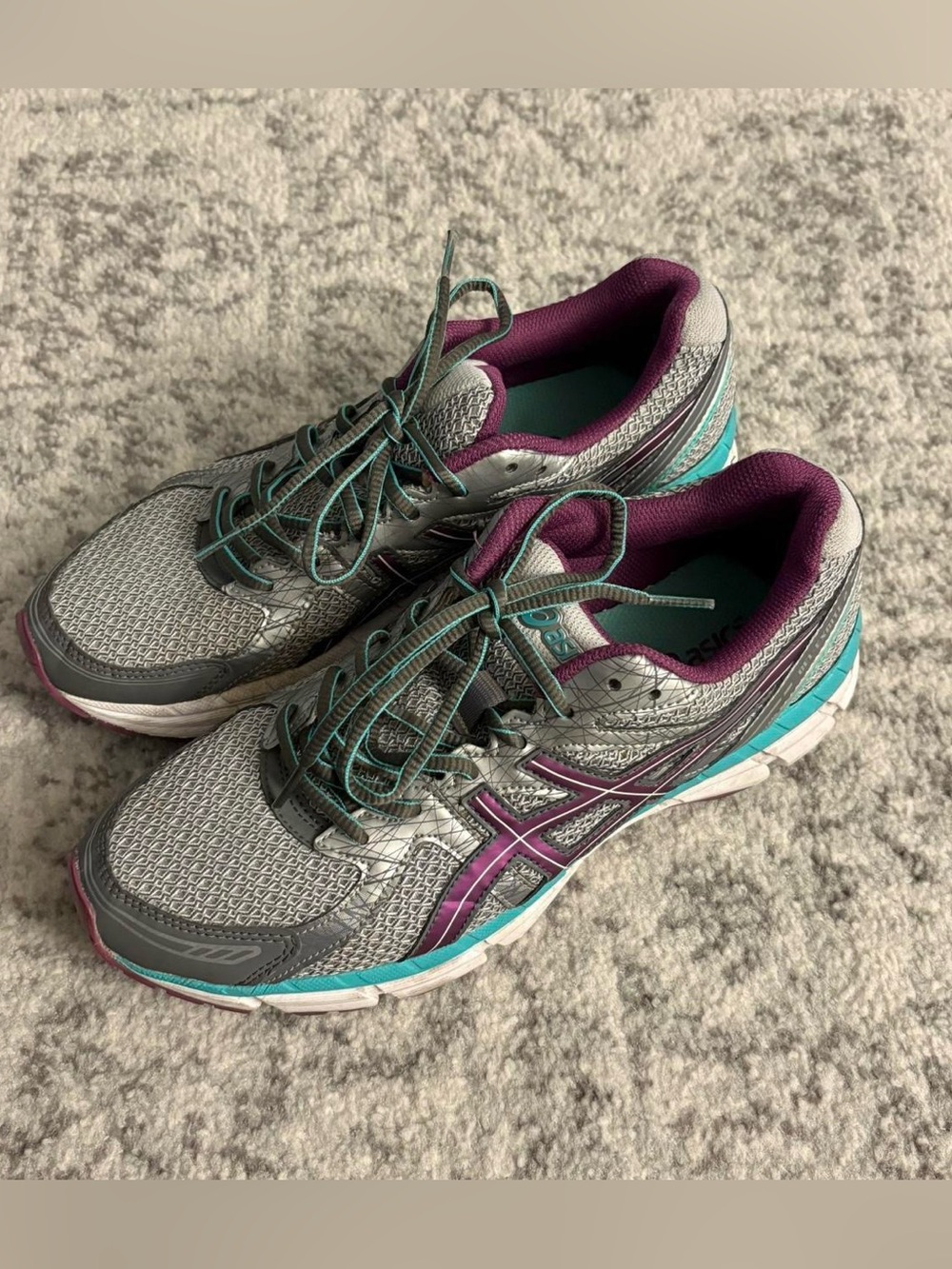 Women’s ASICS Gel Excite 3 Grey Pink & Blue Running Shoes Size 9.5